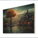 Red Barrel Studio® Blue & Orange Electrifying Skylines II On Wood Print Wood in Blue/Brown/Orange | 10 H x 20 W x 0.78 D in | Wayfair