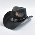 Chapeau de paille vintage pour hommes chapeau de cowboy occidental pour messieurs chapeau de