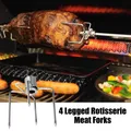 Fourchette à viande de gril en acier inoxydable gril à charbon de bois jetable portable rôtissoire
