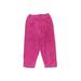 Zinnias Velour Pants - Low Rise: Pink Bottoms - Kids Girl's Size Medium