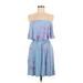 Vestique Casual Dress - A-Line Strapless Sleeveless: Blue Dresses - Women's Size Large