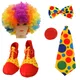 Costume de Clown de cirque gilet et chaussures accessoires de maquillage d'halloween pour adultes