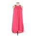 H&M Casual Dress - High/Low High Neck Sleeveless: Pink Print Dresses - Women's Size 6