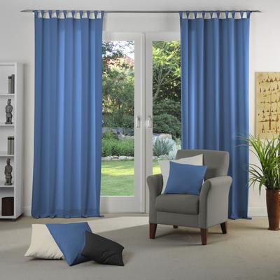 Vorhang WIRTH "Dim out", blau, B:142cm H:275cm, Polyester, Gardinen, nach Maß Image