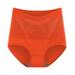 ZMHEGW Underwear Women Seamless Mid Waist Pure Cotton Breathable The Warm Velvet To Keep Warm Period Panties