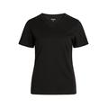 NORVIG Damen Norvig Ladies V-neck T-shirt S/S, Rib Cotton, Black T Shirt, Schwarz, XL EU