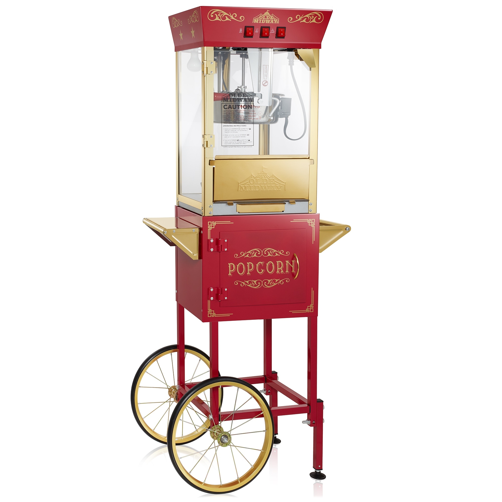 Movie TheaterStyle Popcorn Machine with Cart and 10oz Kettle