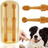 Dog Toothbrush Pet Silicone Toothbrush Cat Tooth Brushing Kit with Storage Cup 360Â° Doggie Kitten Toothbrush Tongue Cleaning Brush Dental Care for Small Pets Ferret Dutch Pigs