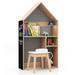 Costway Kids House-Shaped Table & Chair Set Wooden Toy Organizer - See Details