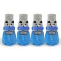 4pcs/Set Waterproof Dog Boots Shoes Anti-Slip Pet Cat Rain Boots Footwear Breathable Cat Socks Booties Puppy Paw Protectors for Small Animal(L Blue)