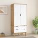 vidaXL Closet Cabinet Wardrobe Closet Organizer Armoire OTTA Solid Wood Pine - 30.1" x 20.9" x 67.7"