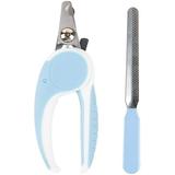 Dog & Cat Nail Clippers and Trimmer with Safety Guard to Avoid Over-Cutting Razor Sharp Blades and Free Nail File Professional Grooming Tool for Pets and Small Animals (Blue)