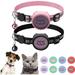 2Pack Airtag Cat Collar Adjustable Breakaway Air Tag Kitten Collars with Safety Buckle Reflective Cat Collar with Waterproof Airtag Holder for Cat Dog Kitten Puppy(Black&Pink)