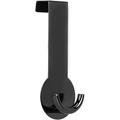 Door Hanger Hook Stainless Steel Drawer Hook Back Door Hook Hanger Wall Mounted Hook Rack Over The Door for Office Clothes Bag Organizer(Gloss Black)