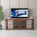 Elegant TV Stand with Tempered Glass Doors and Adjustable Shelves (For up to 60-inch TVs)