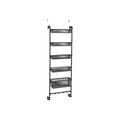 Household Essentials - Hanging shelf rack - 5 shelves - 4 hooks - 70% polypropylene 30% iron - gray black frame