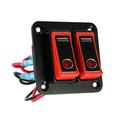 Unique Bargains 2 Gang Car Rocker Switch Panel Waterproof 5 Pin Toggle Switch Control Red LED Light Push Button Red