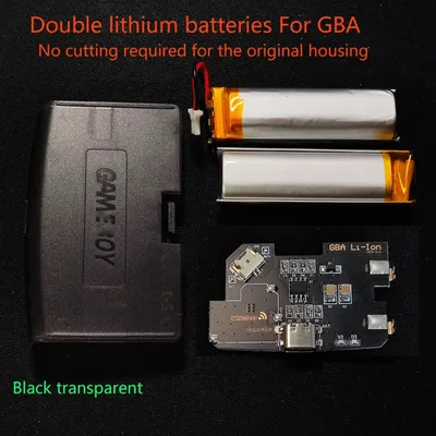 2000mAH Universal Wiederaufladbare Dual Lithium-Batterie Modul Mod USB-C Für Game Boy Advance GBA, Image