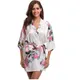 Seide Satin Hochzeit Braut Brautjungfer Robe Blumen bademantel kurze Kimono Robe Nacht Robe Bad Robe