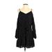 Paige Casual Dress: Black Polka Dots Dresses - Women's Size Small