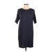 fleur bleue Casual Dress - Shift: Blue Solid Dresses - Women's Size Medium