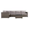 Living Source International 6-PC Wicker / Rattan Outdoor Sofa Set in Gray/Taupe