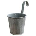 2Pcs Chic Hanging Iron Bucket Creative Flower Pot Garden Planter Basket Wall Mounted Garden Planter Flower Holder for Garden Home (Grey)