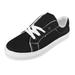 ZIZOCWA Classic Women S Canvas Casual Shoes Solid Color Lace Up Flat Bottom Walking Shoes Leisure Soft Sole Non-Slip Tennis Shoes Comfort Black Size40