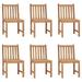 Anself Patio Chairs 6 pcs with Cushions Solid Teak Wood