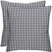 Indoor Outdoor Grey Brown Tan Prints - 2 Square Pillows Weather Resistant - Choose Color Size (Dawson Pewter Grey Plaid Farmhouse Check 20 X20 )