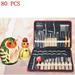 80pcs/set Vegetable Fruit Carving Chiseling Tool Kit For Kitchen & Dining