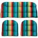 RSH DÃ©cor Indoor Outdoor 3 Piece Tufted Wicker Cushion Set (Large Braymont Multi Color Stripe)