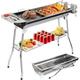 Grills Outdoor Cooking Charcoal Kabob Grill Portable BBQ Grill Large Charcoal Grill for Picnic Patio and Backyard Barbecue With Non-Stick Frying Pan
