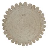 Handmade Round Beige Natural Jute Rug Geometric Hand Woven Dining Room Round Mat Outdoor Modern Area Crapet 6x6 feet