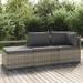 Dcenta 3 Piece Patio Set with Cushions Gray Poly Rattan