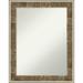 Amanti Art Farmhouse Brown Wood Framed Non-Beveled Bathroom Vanity Wall Mirror - 22.75 x 28.75 in