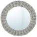 Dcenta Round Wall Mirror Wicker Frame Bathroom Glass Mirror for Hallway Dressing Room Living Room Bedroom Home Furniture Decor 31.5 Inches Diameter