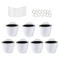 3 Self-Watering Hanging Plant Flower Pots 7 Pcs Wall Decor Basket Indoor White Strawberry Planter Pots with Drainage in Garden Outdoor