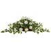 Nearly Natural Real Touch Poinsettia & Variegated Holly Artificial Plant in Decorative Planter White