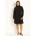 Plus Size Women's Pleated Waist Mini Dress by ELOQUII in Black Oynx (Size 26)