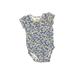 Carter's Short Sleeve Onesie: Blue Floral Bottoms - Size 6 Month