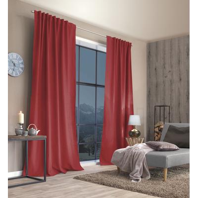 Vorhang HOME BASICS "ESKIMO" Gr. 3, rot (bordeaux), B:135cm H:225cm, Polyester, Gardinen, Thermostoff Uni ESKIMO Image