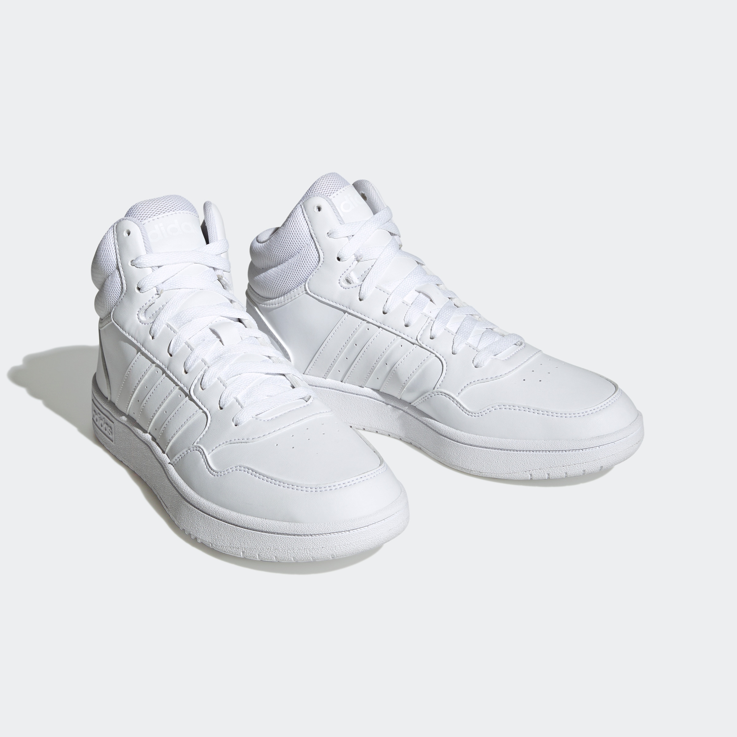 Sneaker ADIDAS SPORTSWEAR "HOOPS 3.0 MID LIFESTYLE BASKETBALL CLASSIC VINTAGE", Herren, Gr. 40,5, weiß (cloud weiß, cloud weiß, cloud weiß), Synthetik, Textil, Schuhe Sneaker