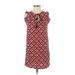 Ann Taylor LOFT Casual Dress - Shift Tie Neck Sleeveless: Red Dresses - Women's Size 2X-Small Petite