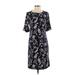 Neiman Marcus Casual Dress - Shift: Blue Floral Dresses - Women's Size 4