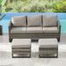Wade Logan® Brittane Outdoor Wicker Patio Sofa w/ Cushions Wicker/Rattan in Gray | 30.3 H x 74 W x 31.1 D in | Wayfair