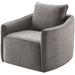 Armchair - Ebern Designs Dorival 28.35" Wide Swivel Armchair Polyester in Brown/Gray | 24.8 H x 28.35 W x 31.89 D in | Wayfair