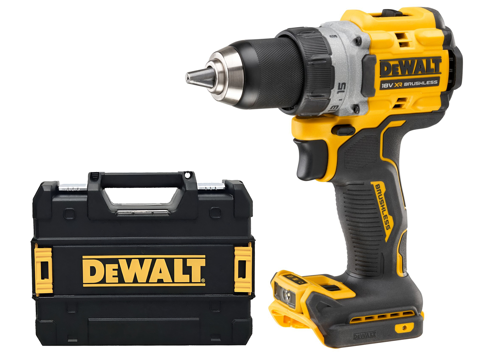 Perceuse visseuse 18 V XR BRUSHLESS (sans batterie ni chargeur) + coffret T-STAK DEWALT DCD800NT-XJ