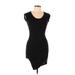 Pam & Gela Casual Dress - Mini Scoop Neck Short sleeves: Black Print Dresses - Women's Size P