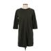 Zara Casual Dress - Shift High Neck 3/4 sleeves: Green Print Dresses - Women's Size Small